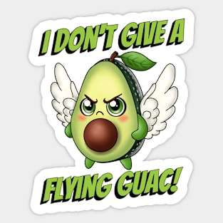 Flying Guacamole Pun Sticker